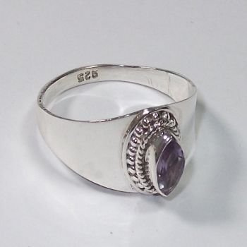 Chic design pretty purple gemstone sterling silver ring for girls